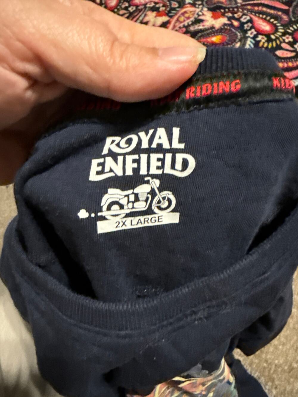 ROYAL ENFIELD Navy motorcycle oversized graphic Britsh tshirt 2X